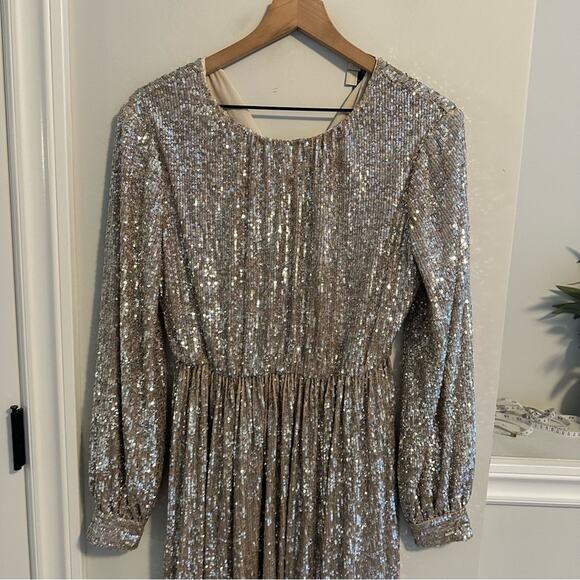 NWT Anthropologie Sachin & Babi Silver Sequin Mini Dress 4 - Picture 12 of 16